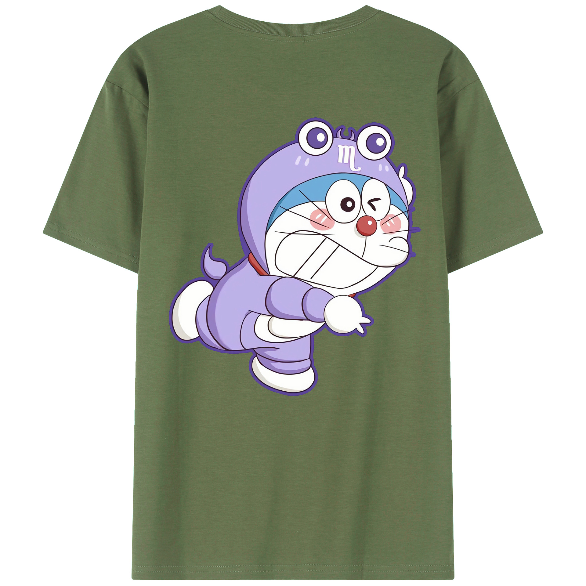 （画像用） ドラえもん Doraemon 綿100％ メンズ半袖Tシャツ（バックプリント） 通気性